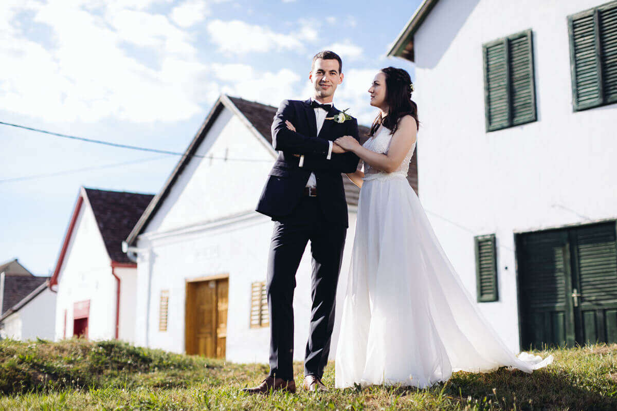 Esküvő fotózás során készült fotó Nóriról és Zoliról.